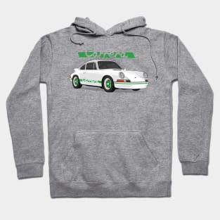 supercar 911 carrera rs turbo 1972 white green Hoodie